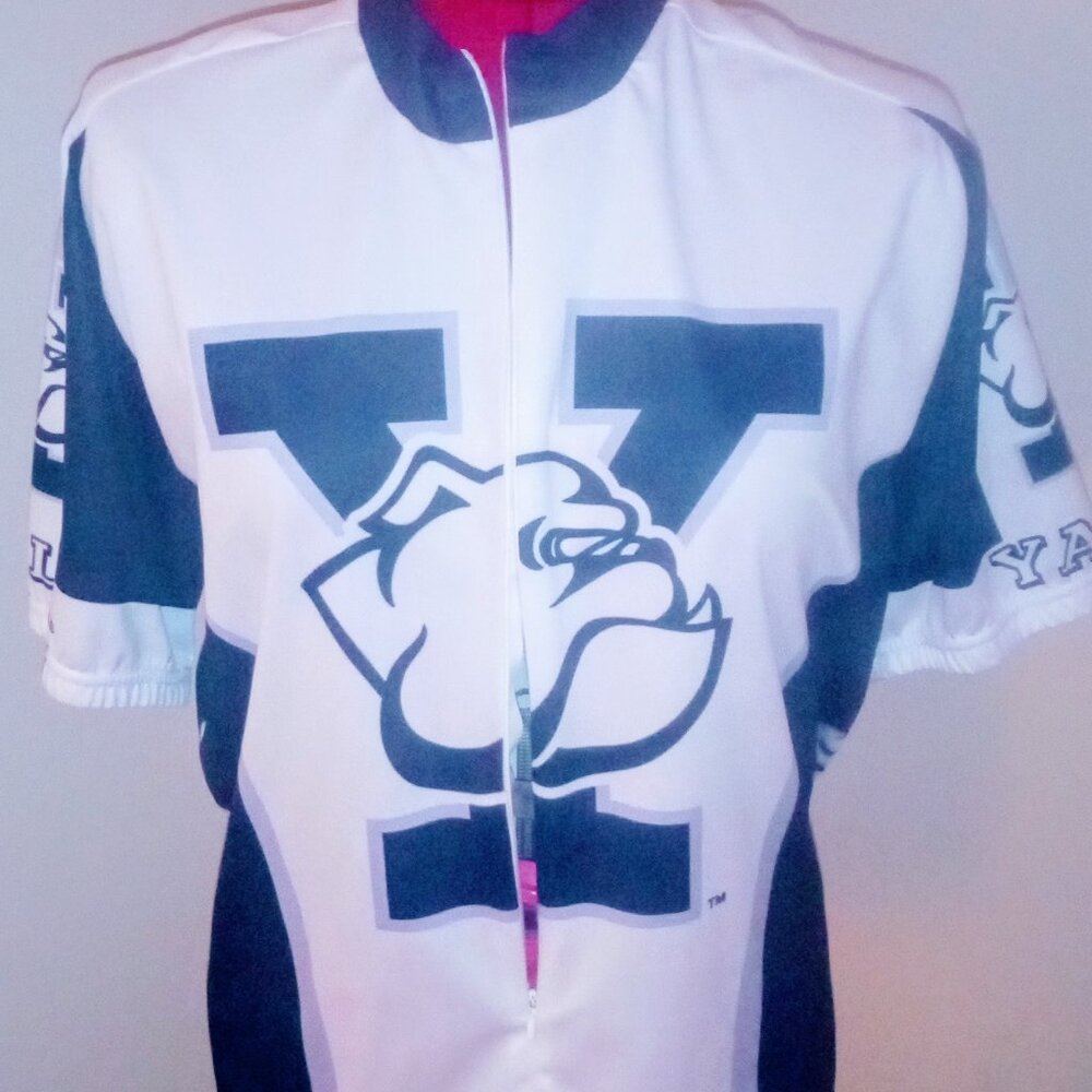 Yale  Bulldogs Adenaline Cycling Bike Shirt White with Navy YALE Bulldogs!